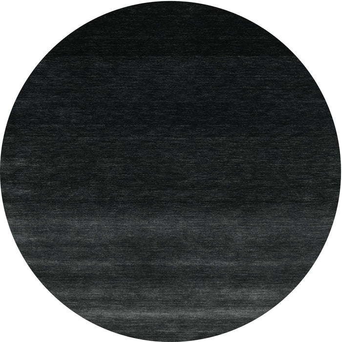 Round Contemporary Black Modern Rug, con1779