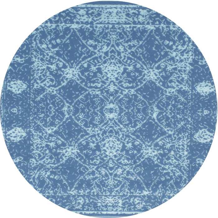 Round Contemporary Denim Blue Persian Rug, con177