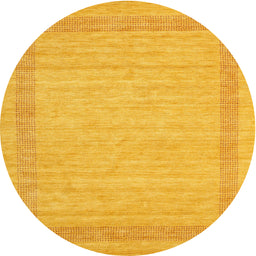 Round Contemporary Deep Yellow Modern Rug, con1782