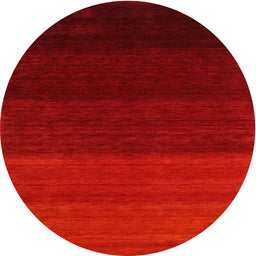 Round Machine Washable Contemporary Red Rug, wshcon1783