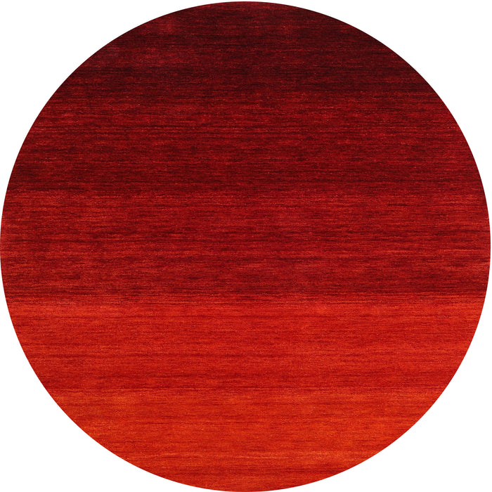 Round Machine Washable Contemporary Red Rug, wshcon1783