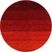 Round Contemporary Red Modern Rug, con1783