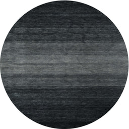 Round Machine Washable Contemporary Charcoal Black Rug, wshcon1784