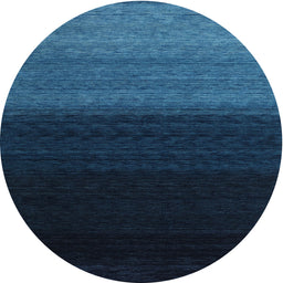 Round Machine Washable Contemporary Night Blue Rug, wshcon1785