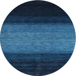 Round Contemporary Deep-Sea Blue Modern Rug, con1786