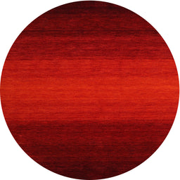 Round Machine Washable Contemporary Red Rug, wshcon1788