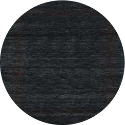 Round Contemporary Gunmetal Green Modern Rug, con1789