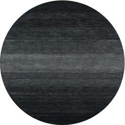 Round Machine Washable Contemporary Midnight Gray Rug, wshcon1793
