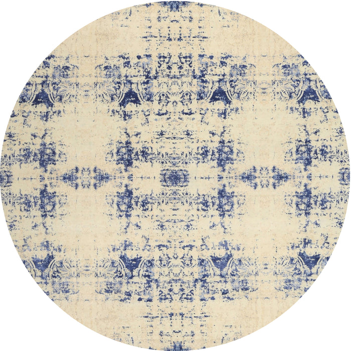 Round Contemporary Dark Gray Solid Rug, con1794