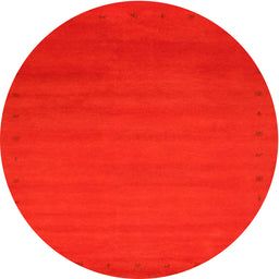 Round Machine Washable Contemporary Red Rug, wshcon1796