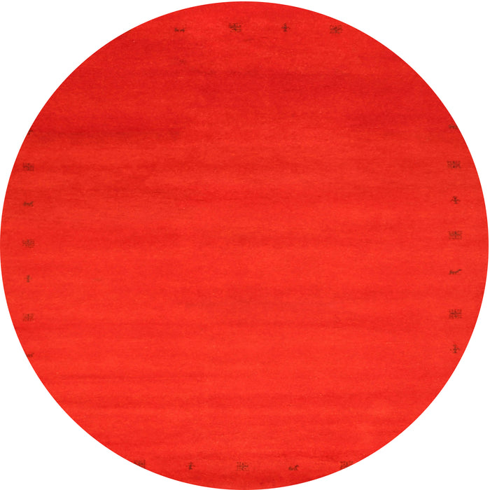Round Machine Washable Contemporary Red Rug, wshcon1796