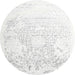 Round Machine Washable Contemporary Pearl White Beige Rug, wshcon1812