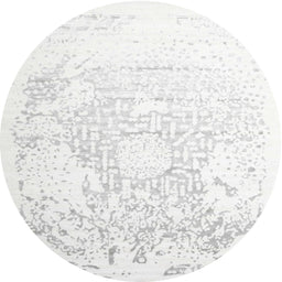 Round Contemporary Pearl White Beige Modern Rug, con1812