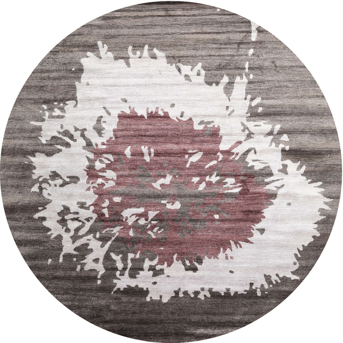 Round Contemporary Rosy Purple Modern Rug, con1814