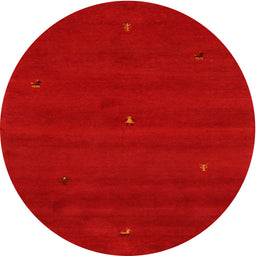 Round Contemporary Orange Red Modern Rug, con1816