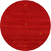 Round Machine Washable Contemporary Orange Red Rug, wshcon1816