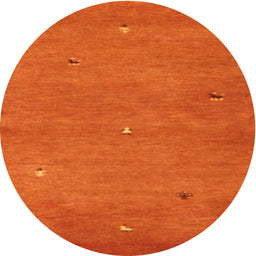 Round Contemporary Orange Red Modern Rug, con1817