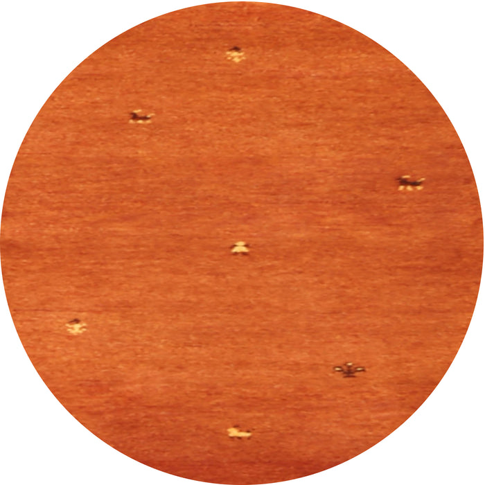 Round Contemporary Orange Red Modern Rug, con1817