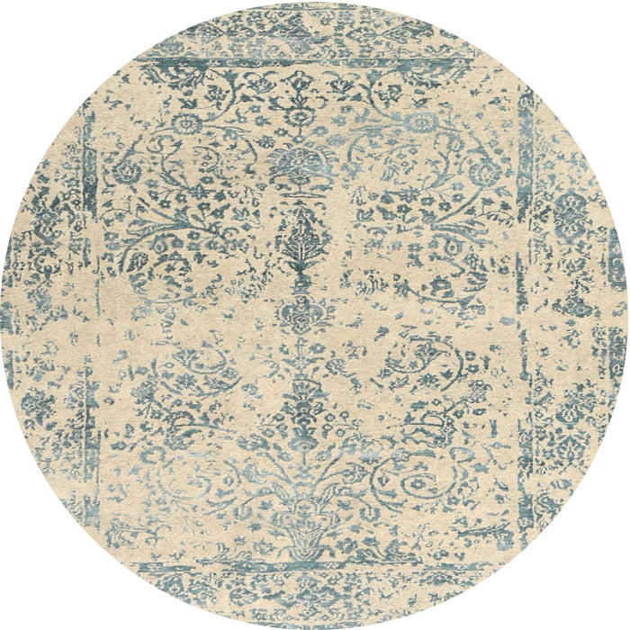 Round Contemporary Golden Blonde Gold Modern Rug, con1823