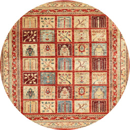 Round Contemporary Chrome Gold Yellow Modern Rug, con1833