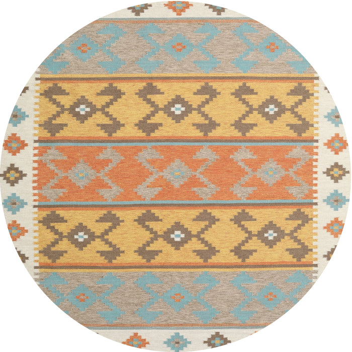 Round Machine Washable Contemporary Bronze Brown Rug, wshcon1836