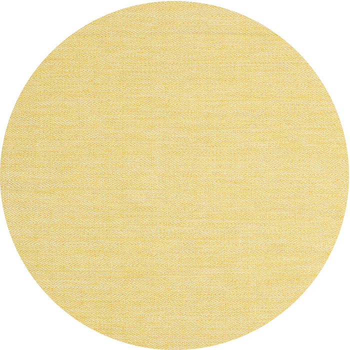 Round Contemporary Mustard Yellow Modern Rug, con1846