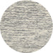 Round Machine Washable Contemporary Gunmetal Gray Rug, wshcon1849