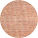 Round Machine Washable Contemporary Orange Red Rug, wshcon1870