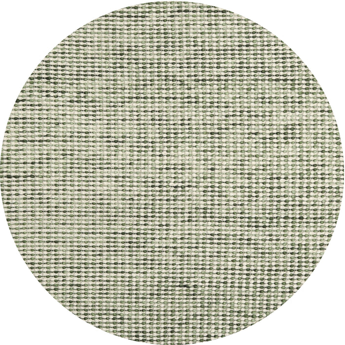 Round Machine Washable Contemporary Khaki Green Rug, wshcon1879