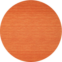 Round Machine Washable Contemporary Orange Red Rug, wshcon187