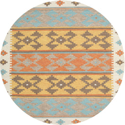 Round Contemporary Brown Modern Rug, con1883