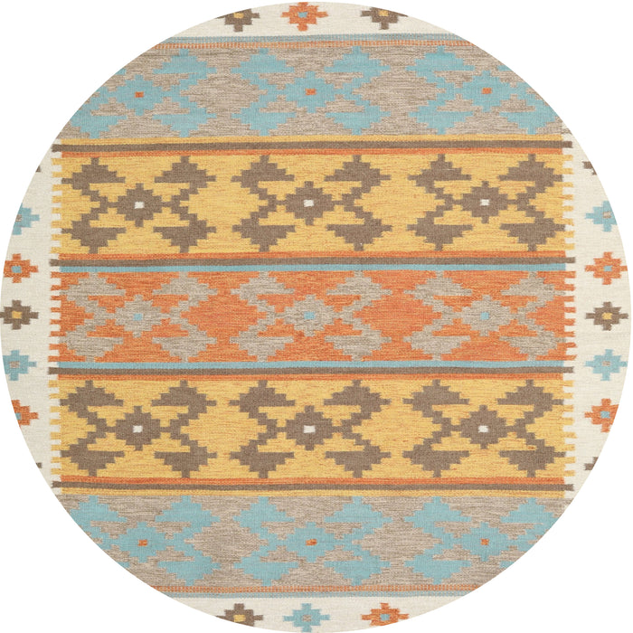 Round Contemporary Brown Modern Rug, con1883