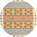 Round Contemporary Brown Modern Rug, con1883