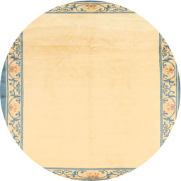 Round Machine Washable Contemporary DarkKhaki Green Rug, wshcon1887