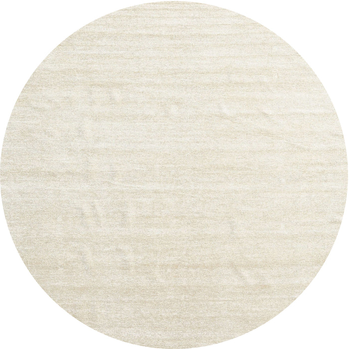 Round Contemporary Champagne Beige Solid Rug, con1894