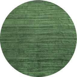 Round Machine Washable Contemporary Shamrock Green Rug, wshcon1896