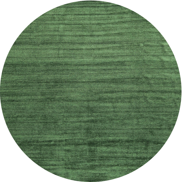 Round Machine Washable Contemporary Shamrock Green Rug, wshcon1896