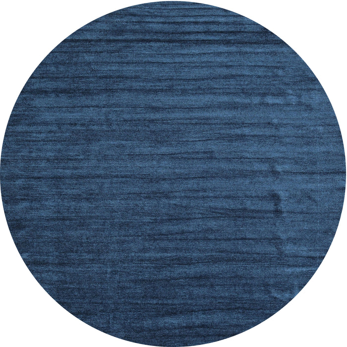 Round Contemporary Blue Modern Rug, con1897