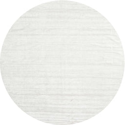 Round Contemporary Off White Beige Solid Rug, con1898