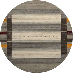 Round Contemporary Camel Brown Modern Rug, con1900