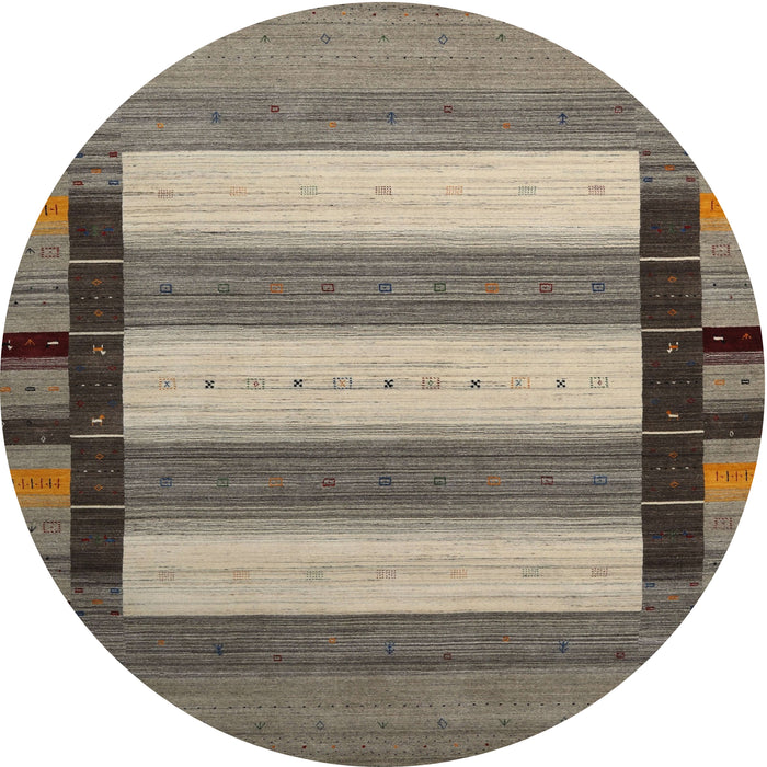 Round Contemporary Camel Brown Modern Rug, con1900