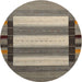 Round Contemporary Camel Brown Modern Rug, con1900