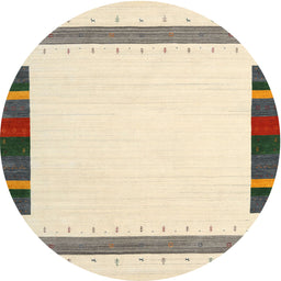 Round Machine Washable Contemporary Gold Rug, wshcon1901