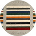 Round Contemporary Brown Modern Rug, con1904