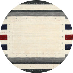 Round Contemporary Army Brown Solid Rug, con1907