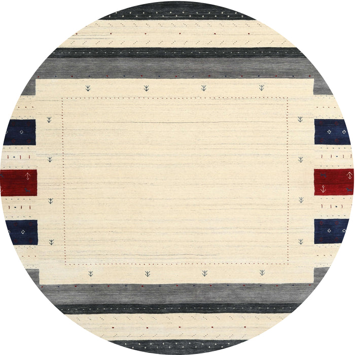 Round Machine Washable Contemporary Gold Rug, wshcon1911