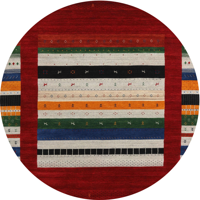 Round Machine Washable Contemporary Army Brown Rug, wshcon1915