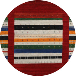 Round Contemporary Army Brown Modern Rug, con1915