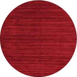 Round Machine Washable Contemporary Red Rug, wshcon1921