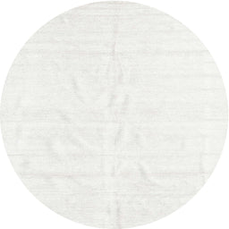 Round Machine Washable Contemporary Pearl White Beige Rug, wshcon1922